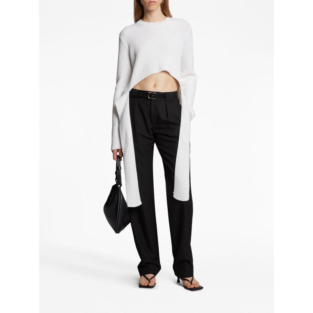 Proenza Schouler NWT White Chunky Cotton Cashmere Ballet Wrap Sweater size XL - Picture 2 of 14